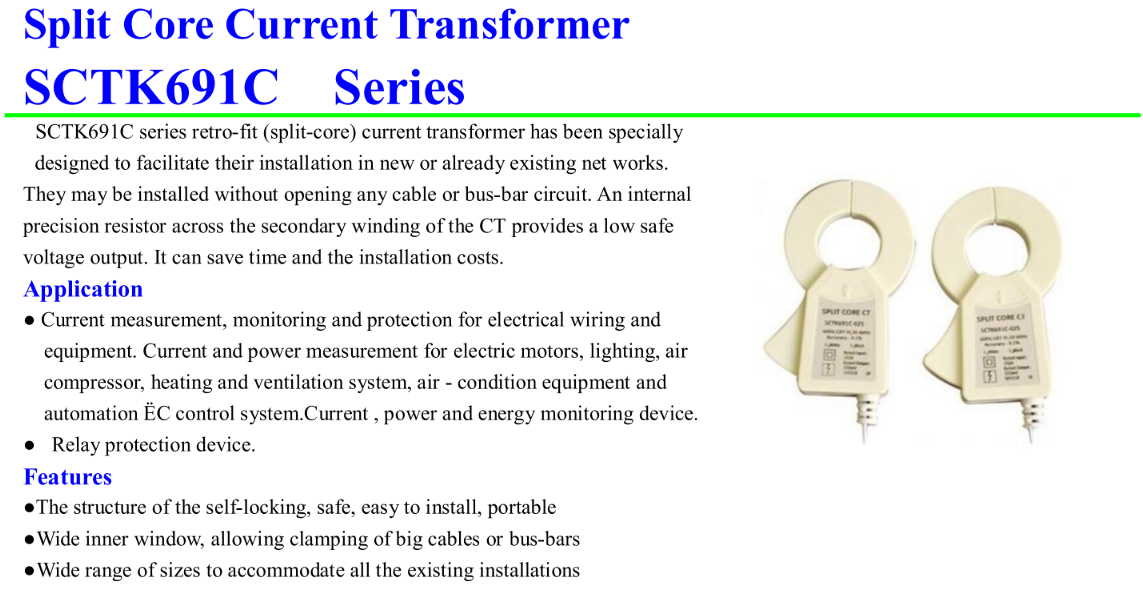 SCTK691C Clamp on current tranformer