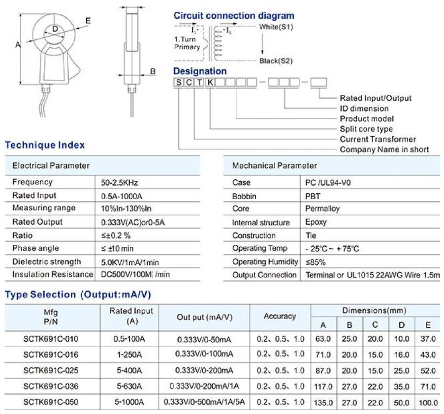 SCTK691C Clamp on current tranformer_02 